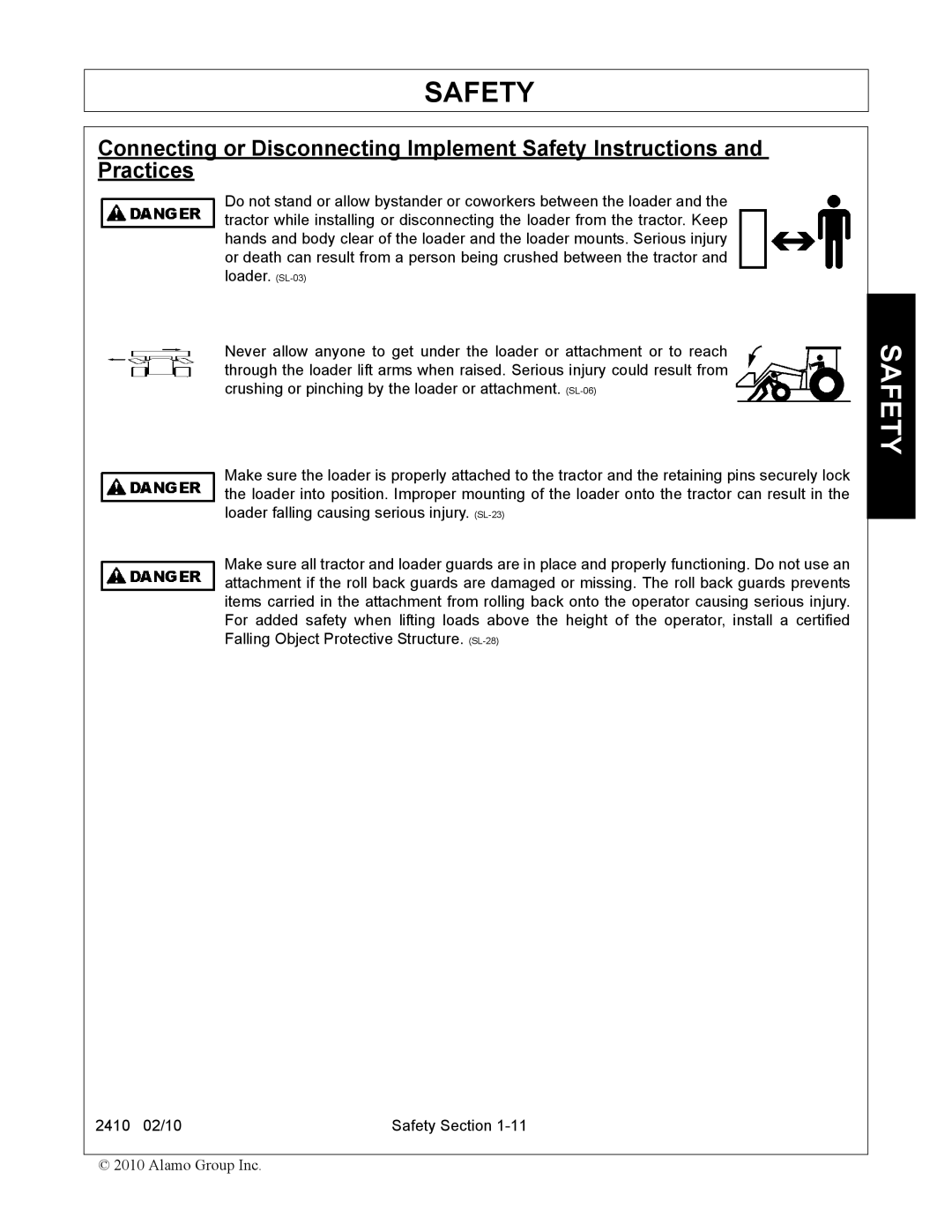 Servis-Rhino 2410 manual Safety 