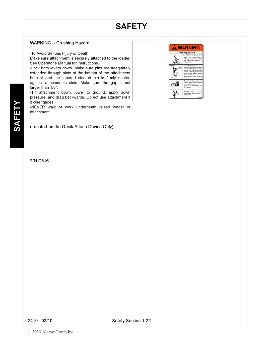 Servis-Rhino 2410 manual Safety 