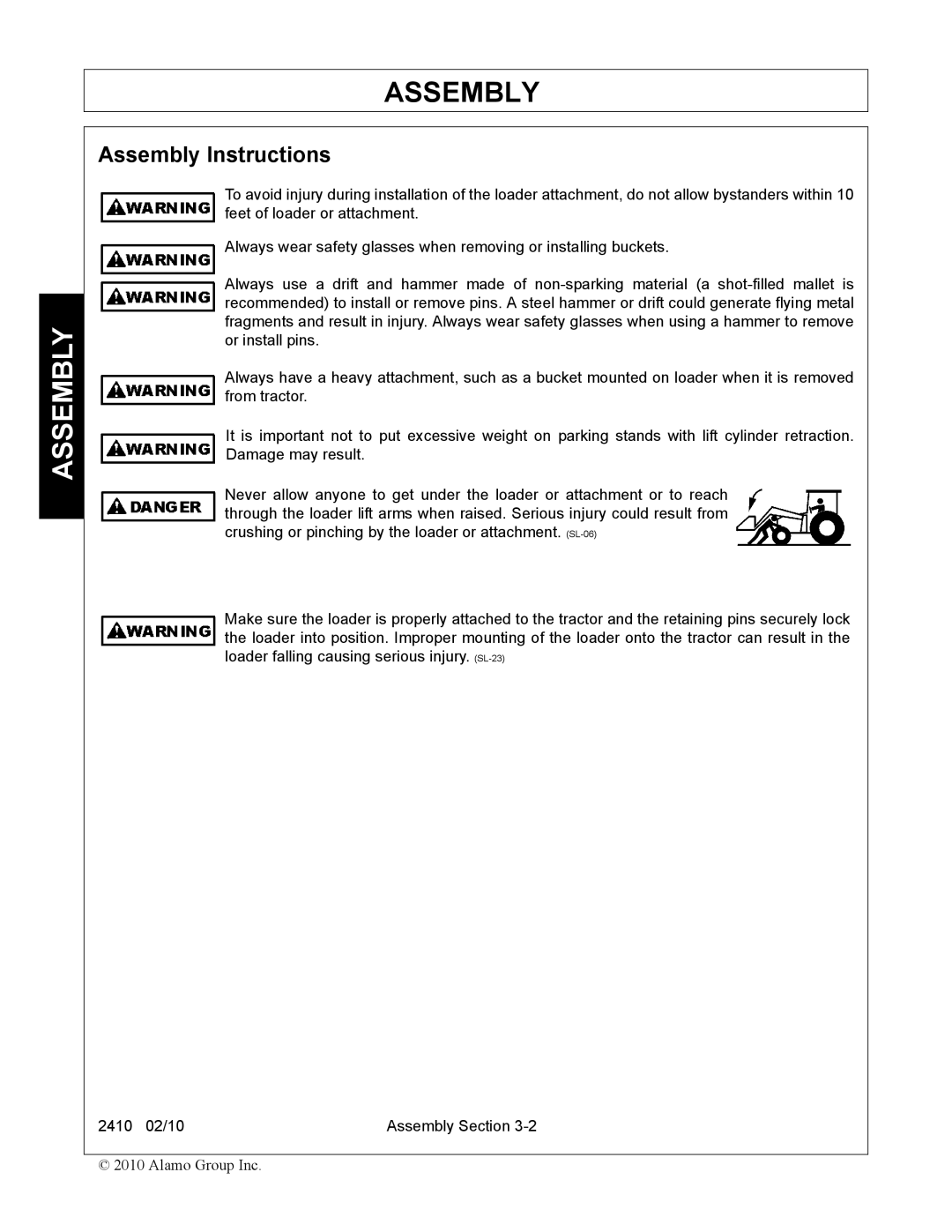 Servis-Rhino 2410 manual Assembly Instructions 