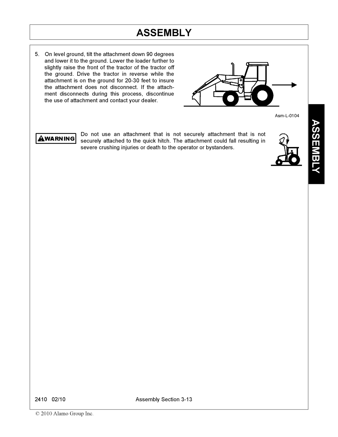 Servis-Rhino 2410 manual Assembly 