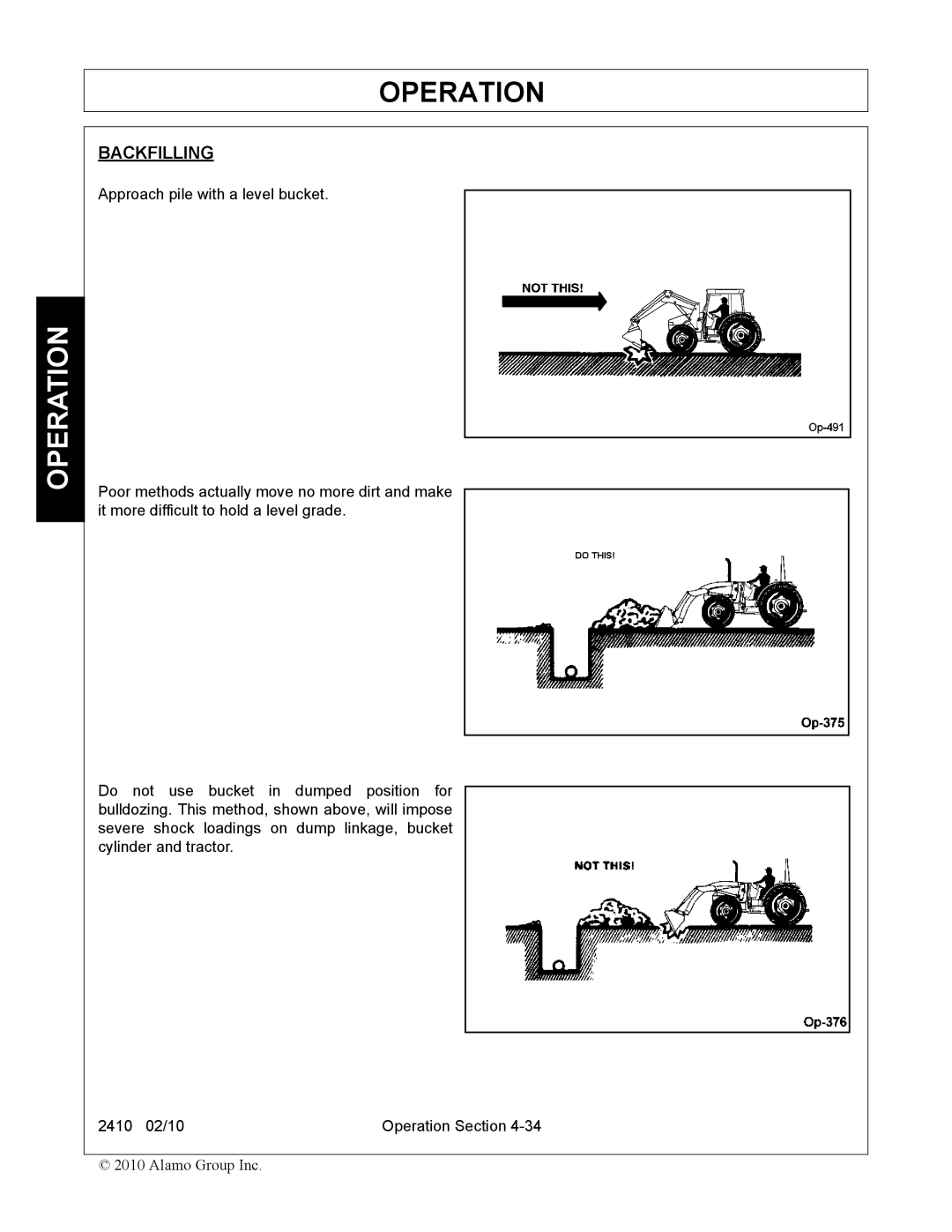 Servis-Rhino 2410 manual Backfilling 