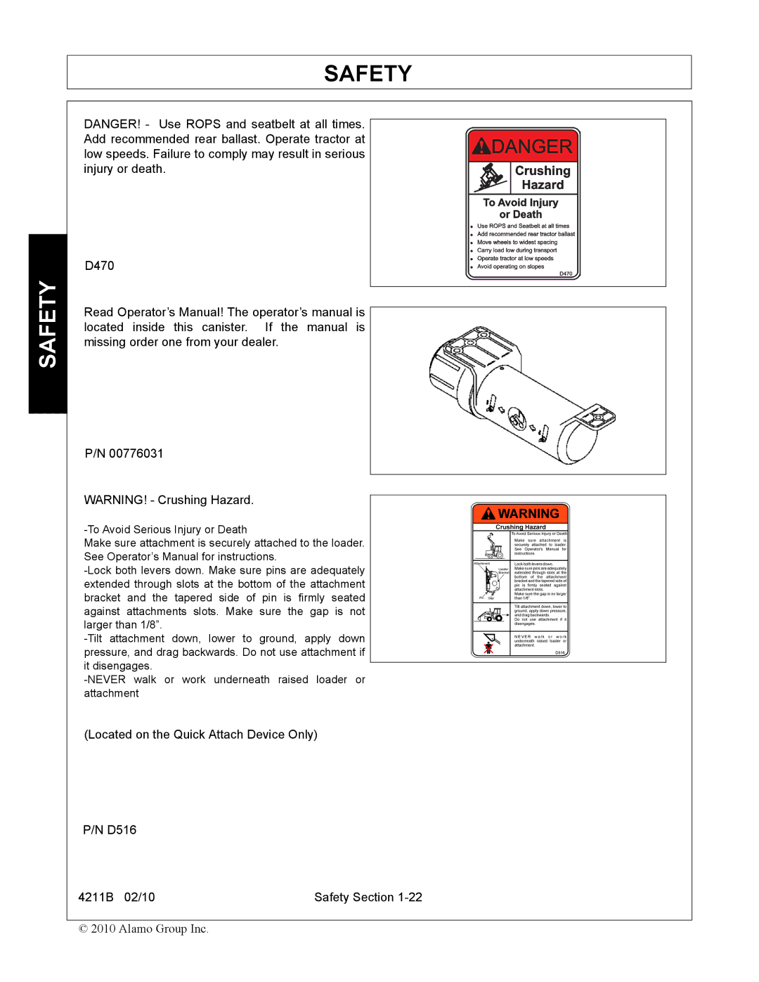 Servis-Rhino 4211B manual Safety 