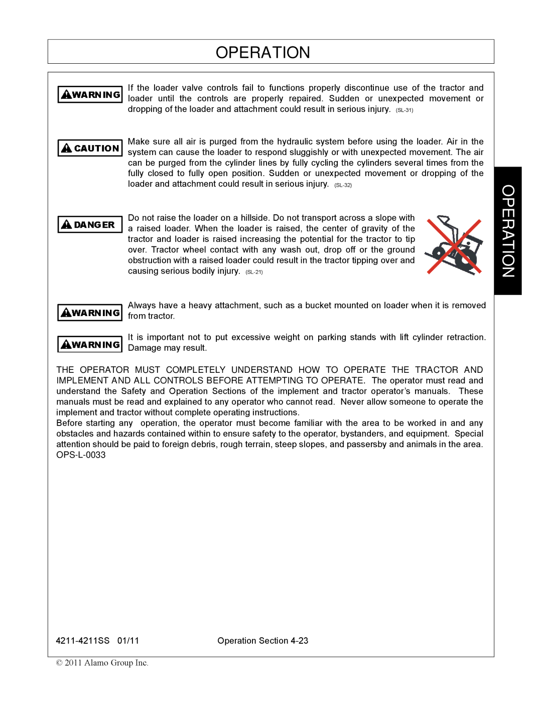 Servis-Rhino 4211SS manual Operation 