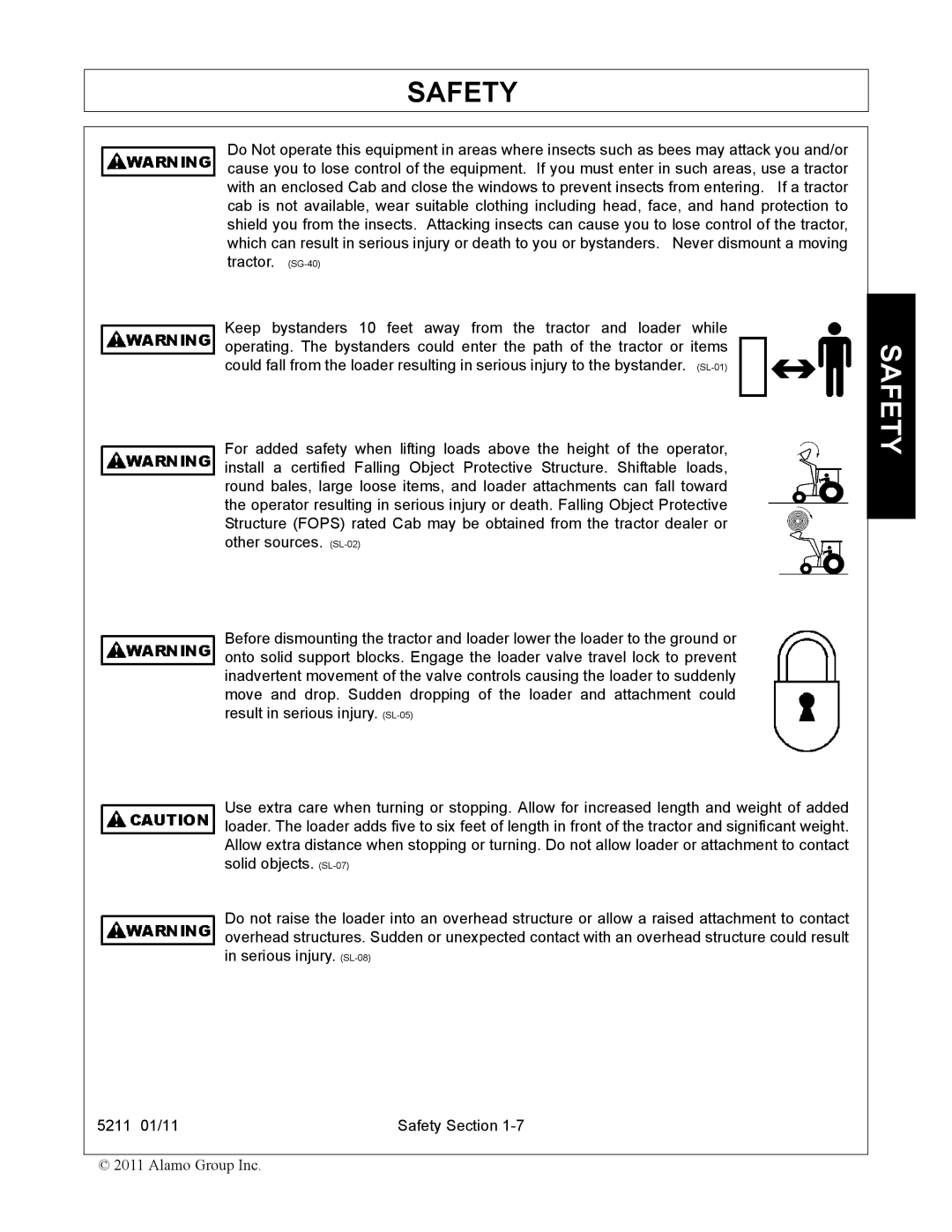 Servis-Rhino 5211 manual Safety 