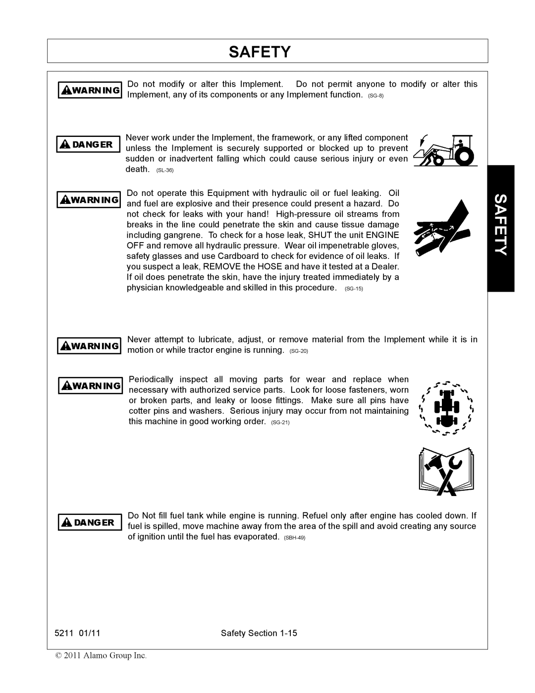 Servis-Rhino manual 5211 01/11 Safety Section 