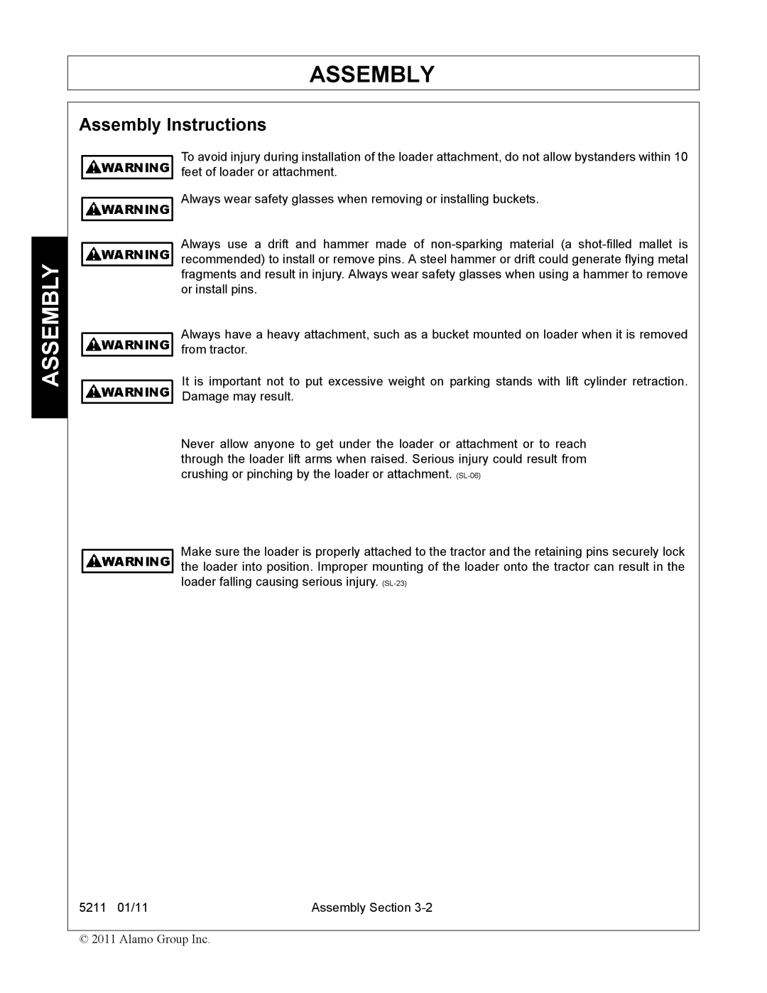 Servis-Rhino 5211 manual Assembly Instructions 