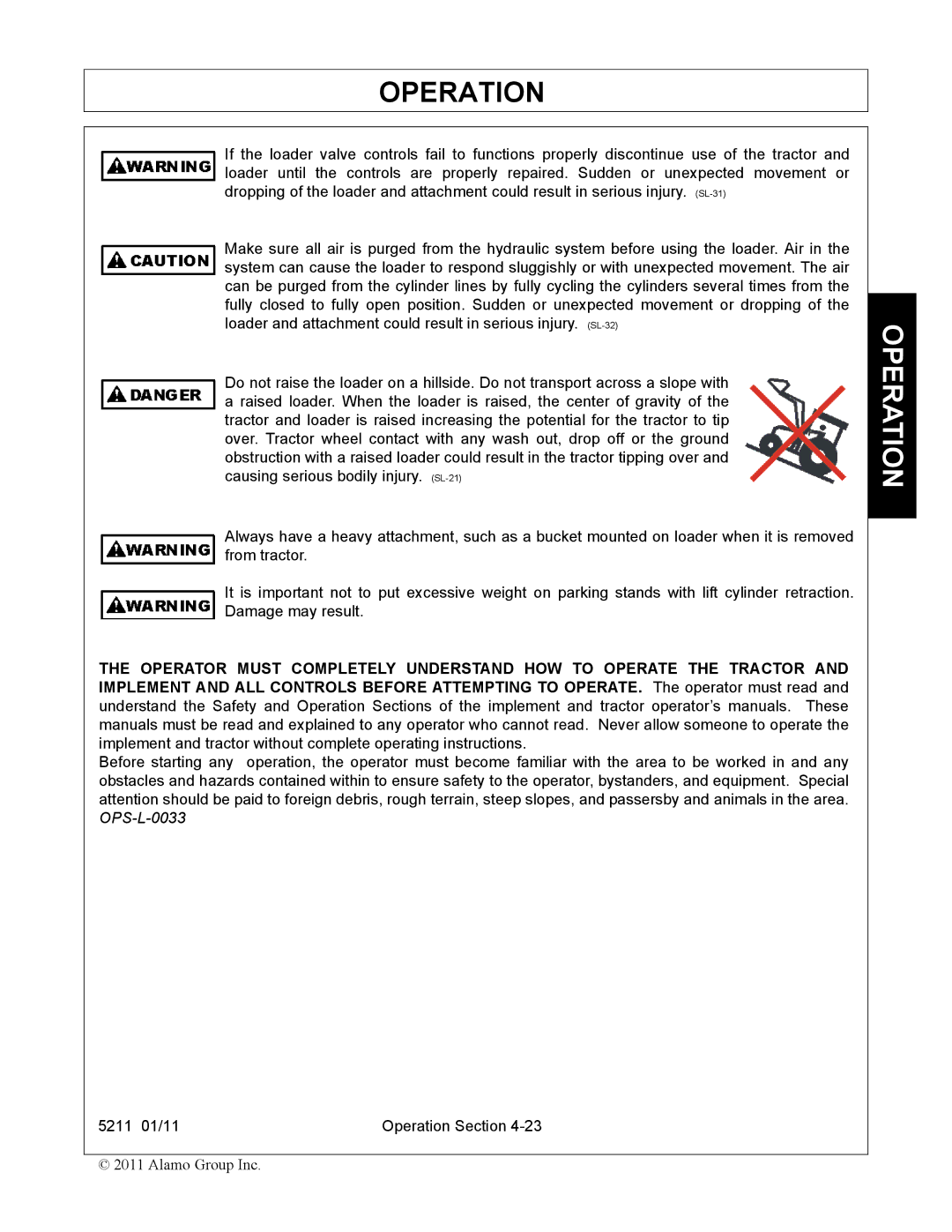 Servis-Rhino 5211 manual Operation 