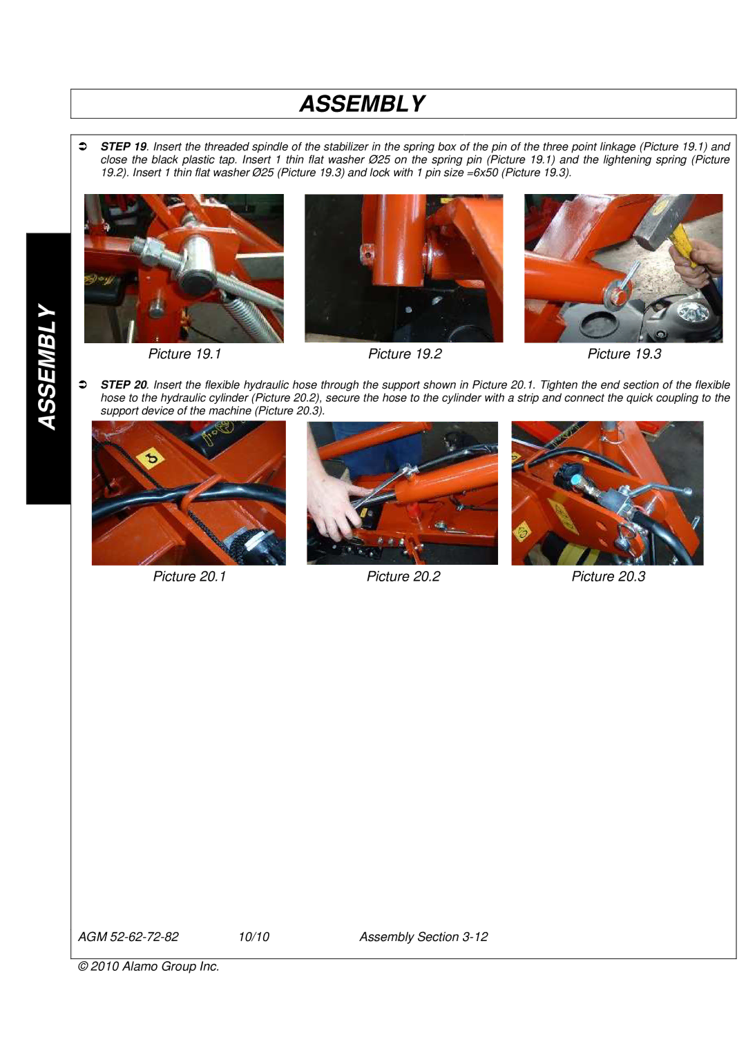 Servis-Rhino AGM62, AGM72, AGM52 manual Assembly 