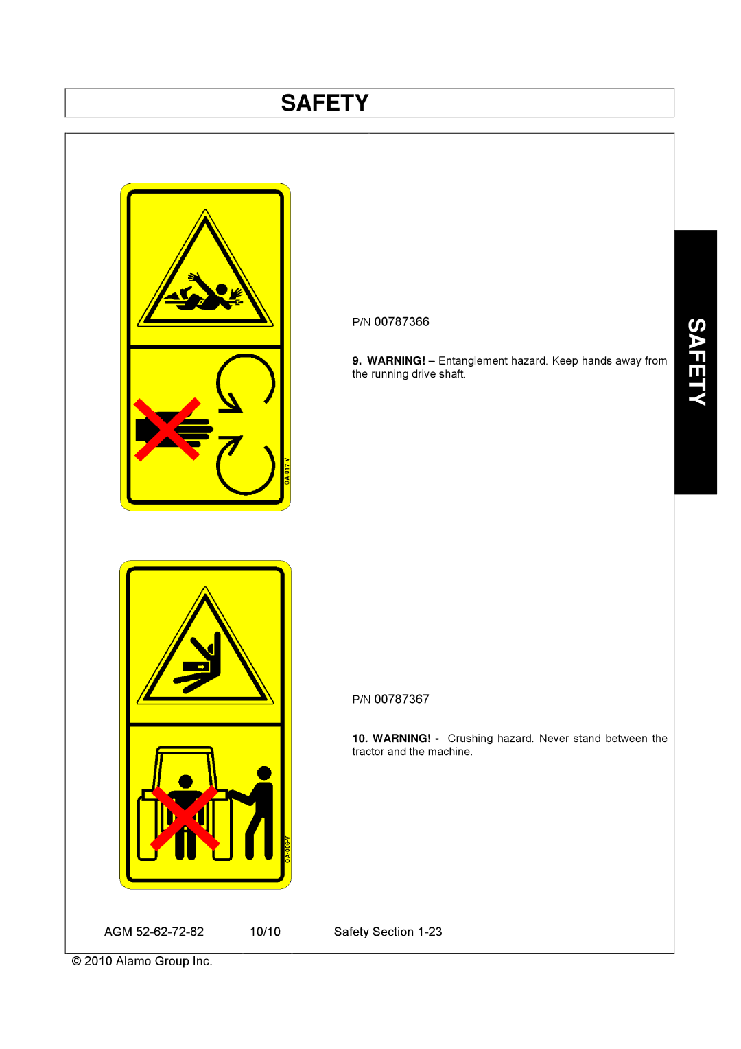 Servis-Rhino AGM52, AGM62, AGM72 manual Safety 