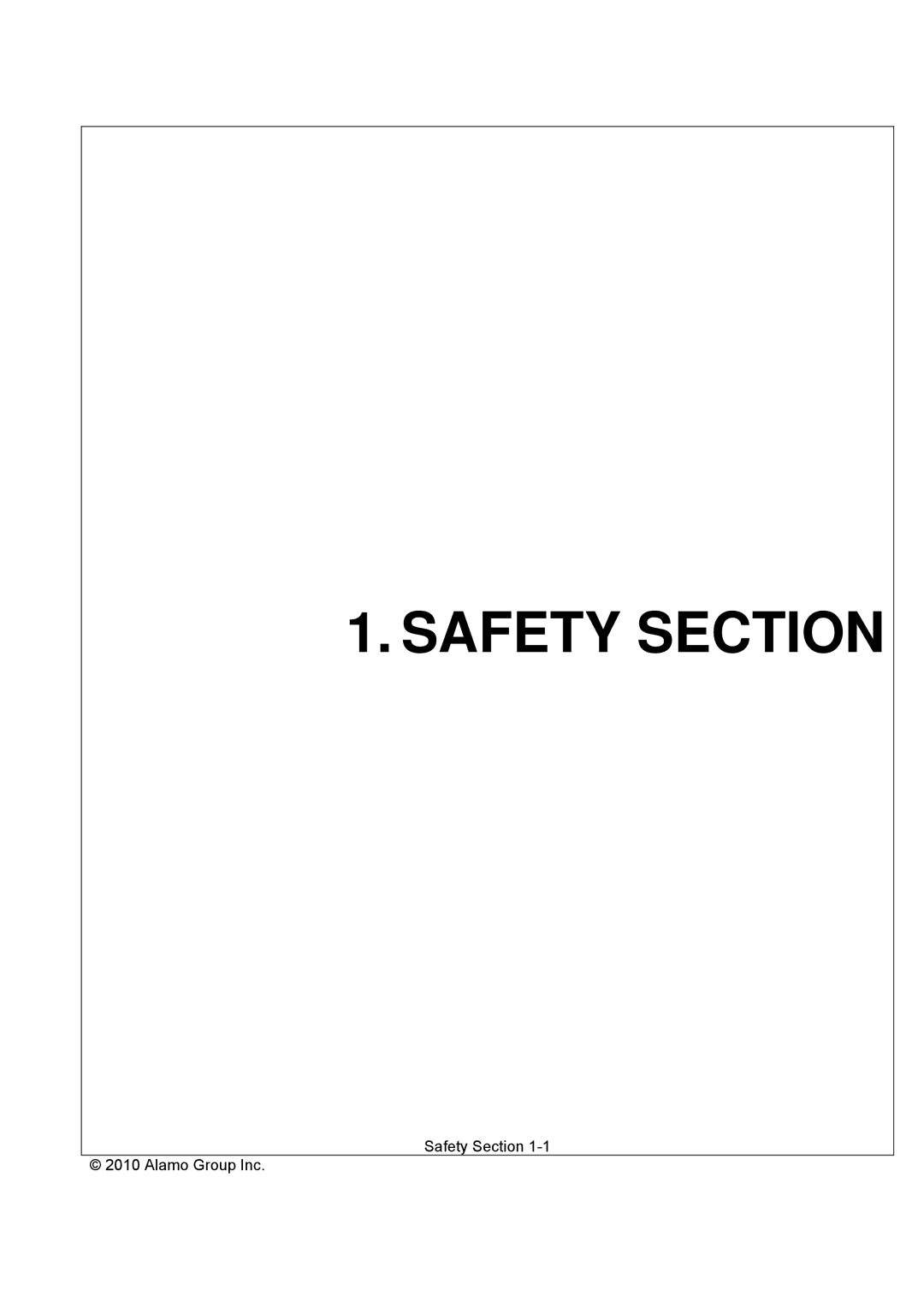 Servis-Rhino AGM72, AGM62, AGM52 manual Safety Section 