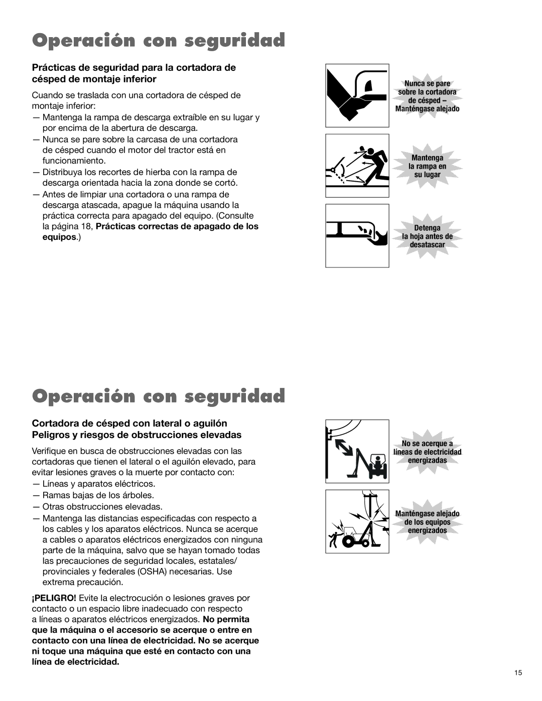 Servis-Rhino AGM62, AGM72, AGM52 manual Operación con seguridad 