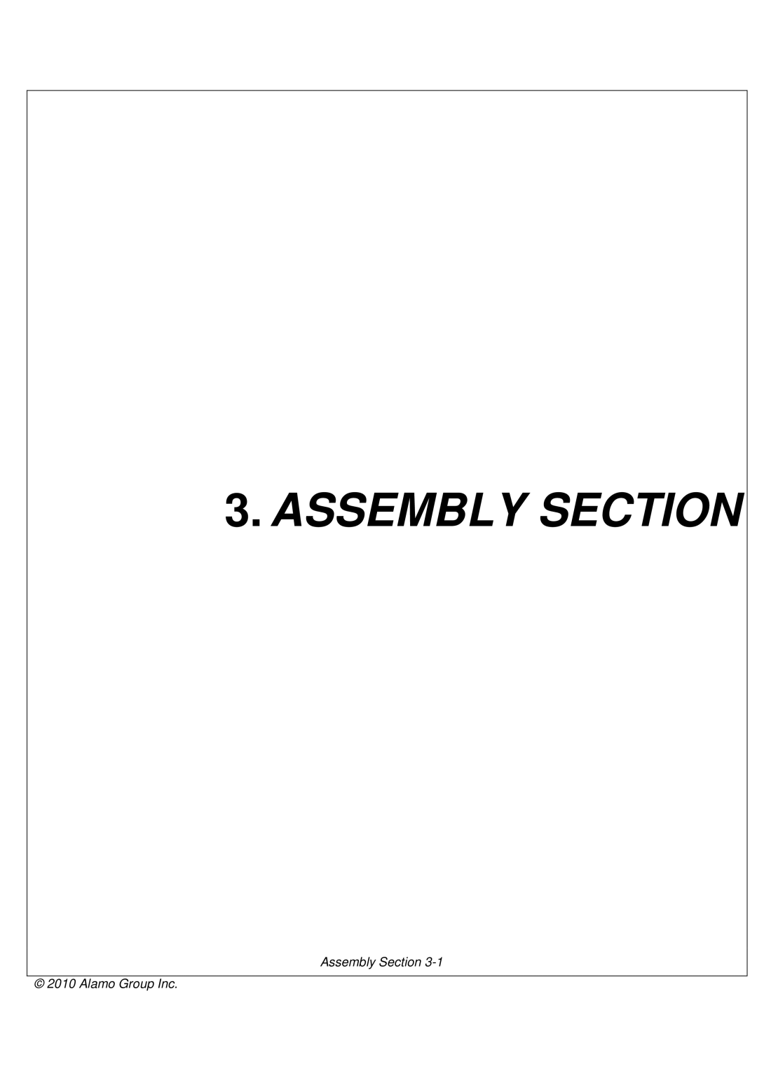 Servis-Rhino AGM72, AGM62, AGM52 manual Assembly Section 