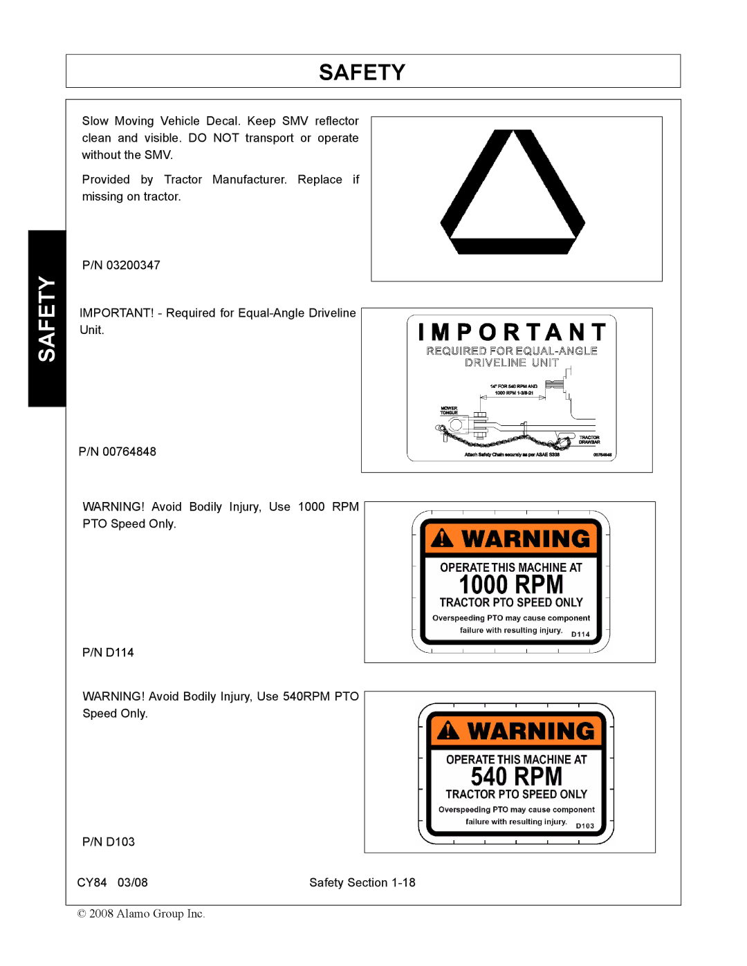 Servis-Rhino CY84 manual Safety 