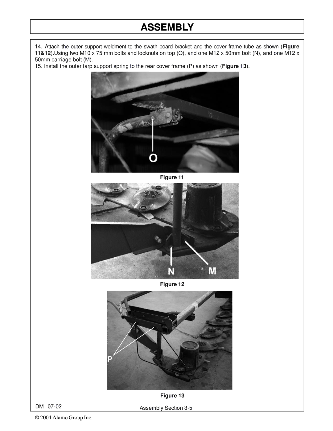 Servis-Rhino DM112, DM82, DM124, DM95 manual Assembly 