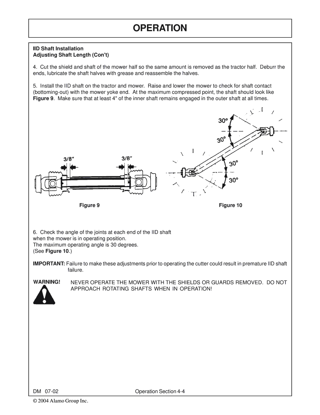 Servis-Rhino DM82, DM124, DM95, DM112 manual Operation 