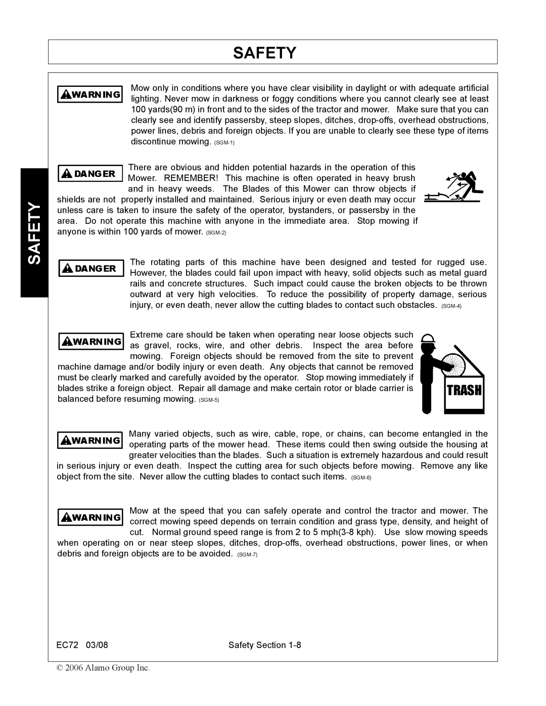 Servis-Rhino EC72 manual Safety 