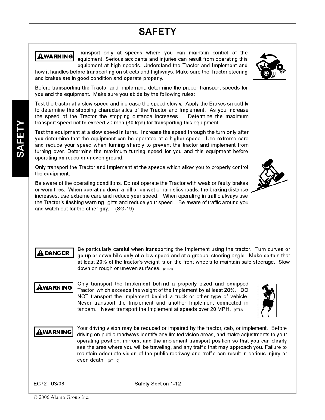 Servis-Rhino EC72 manual Safety 