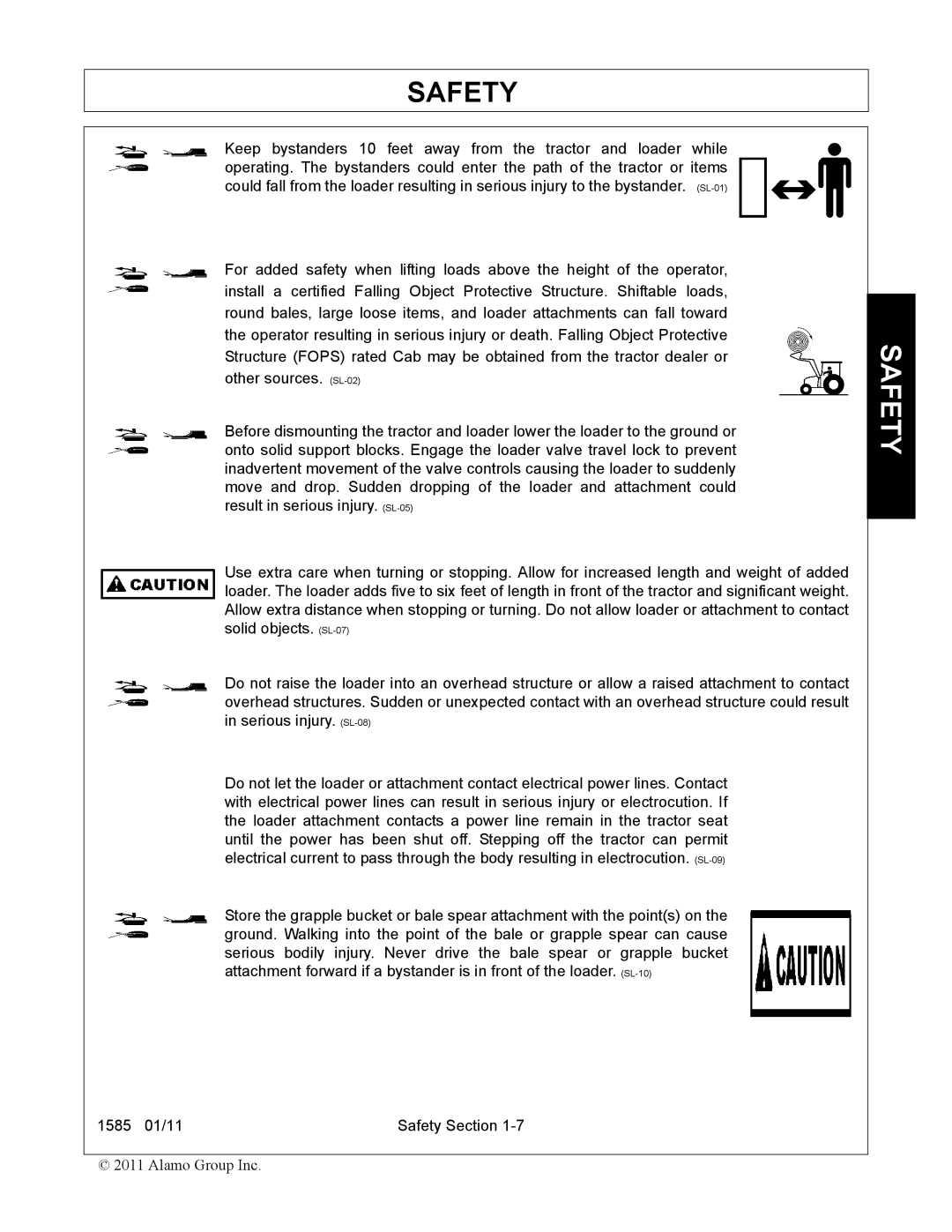 Servis-Rhino F-4123C manual 1585 01/11 Safety Section 