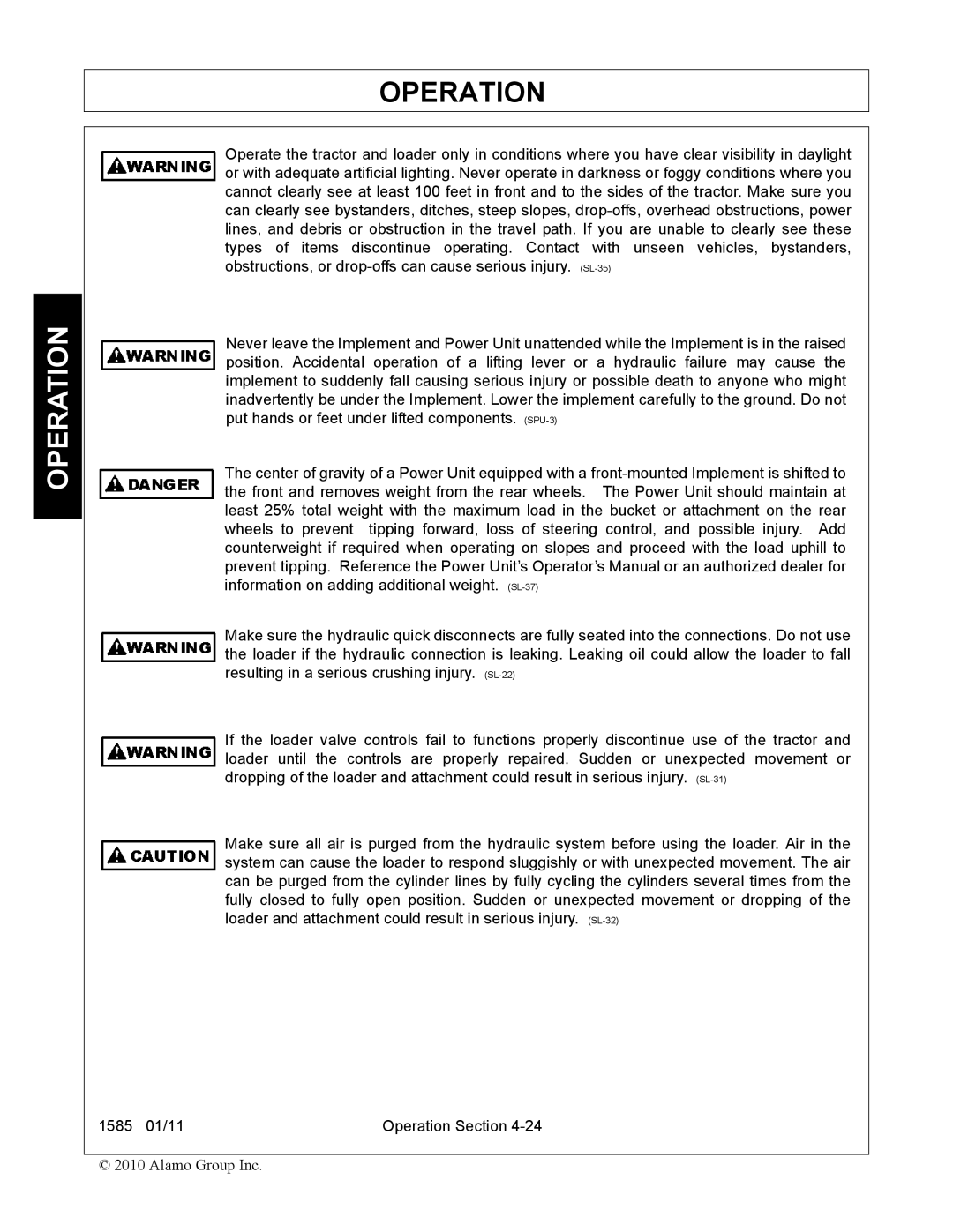 Servis-Rhino F-4123C manual Operation 