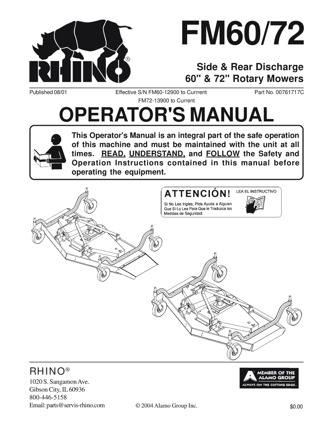 Servis-Rhino FM60/72 manual 