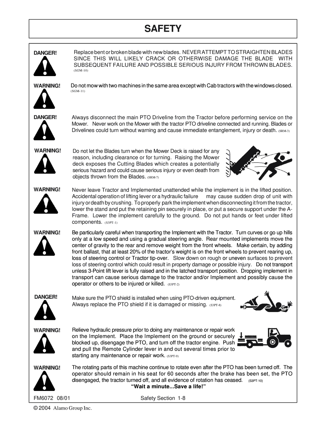 Servis-Rhino FM60/72 manual Wait a minute...Save a life 