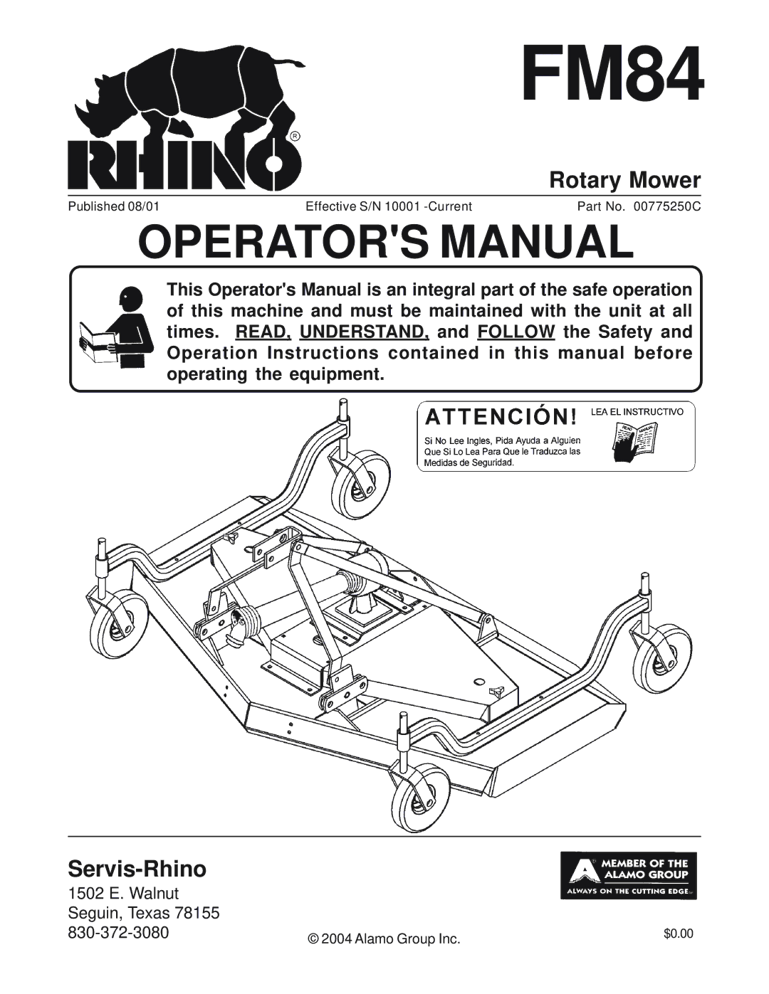 Servis-Rhino FM84 manual 