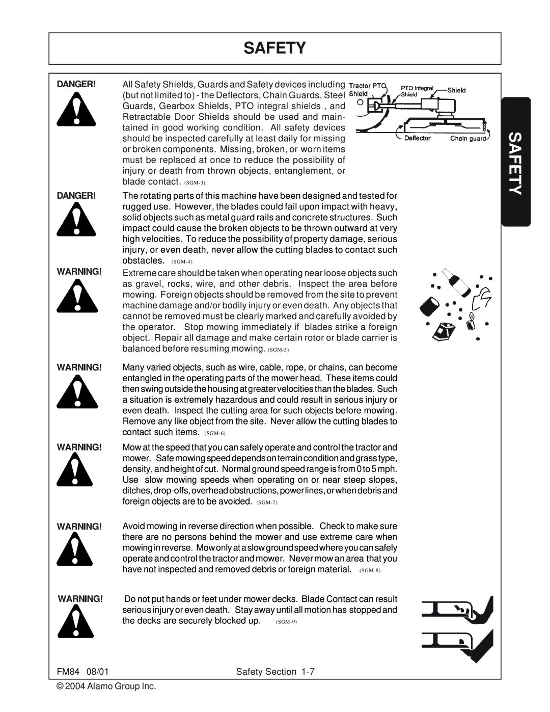 Servis-Rhino FM84 manual Safety 