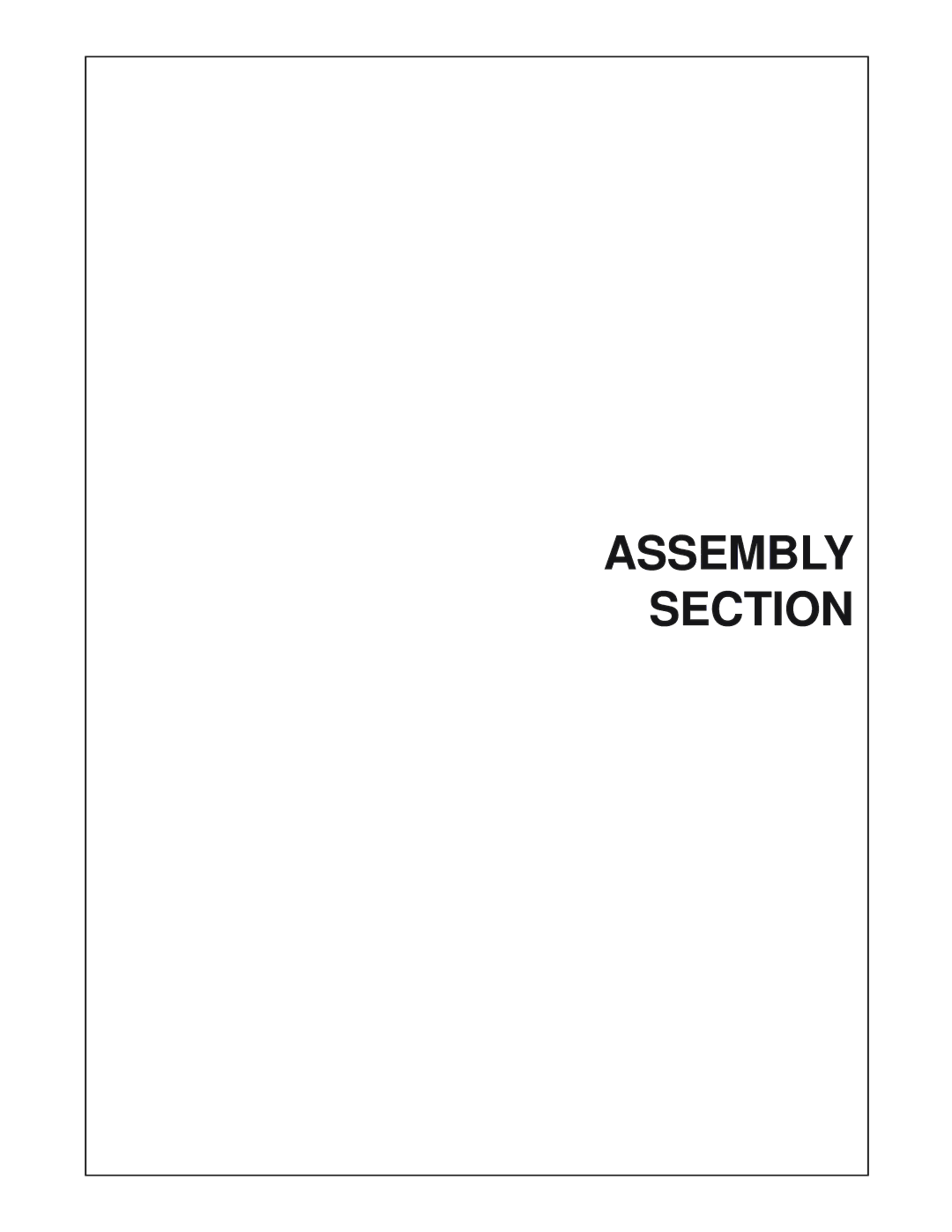 Servis-Rhino FM84 manual Assembly Section 