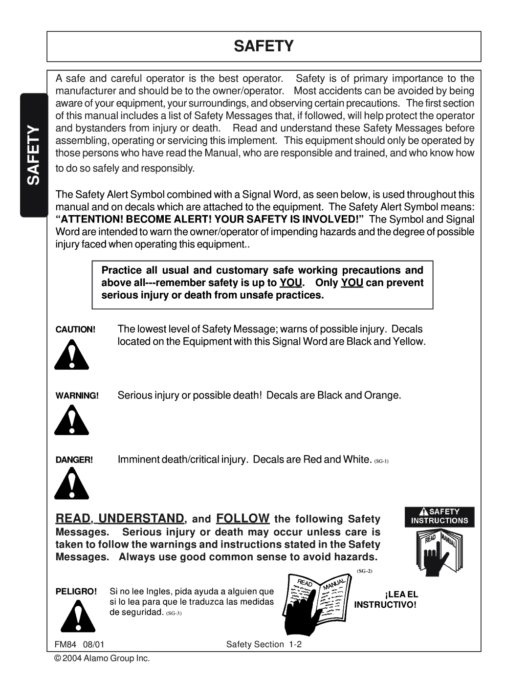 Servis-Rhino FM84 manual Peligro, ¡Lea El, Instructivo 