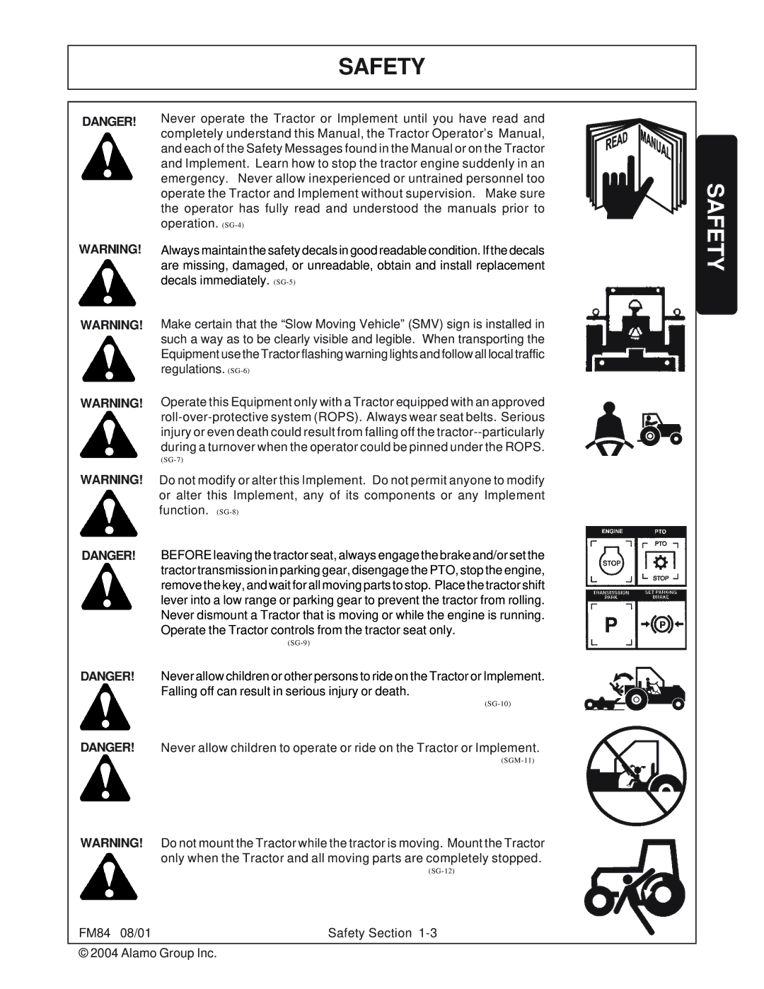 Servis-Rhino FM84 manual Safety 