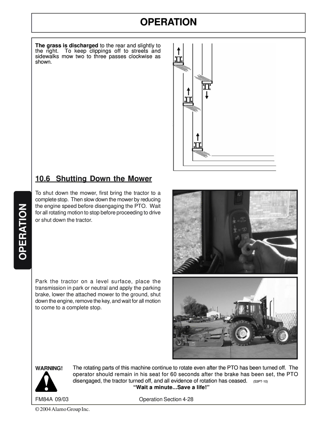 Servis-Rhino FM84A manual Shutting Down the Mower 