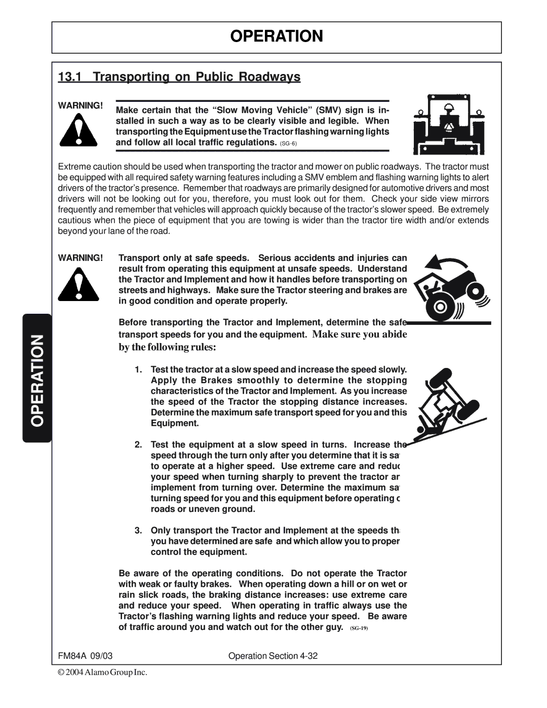 Servis-Rhino FM84A manual Transporting on Public Roadways, By the following rules 