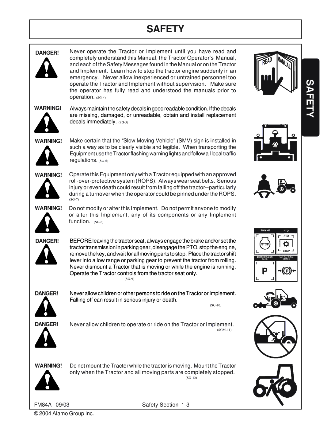 Servis-Rhino FM84A manual Safety 