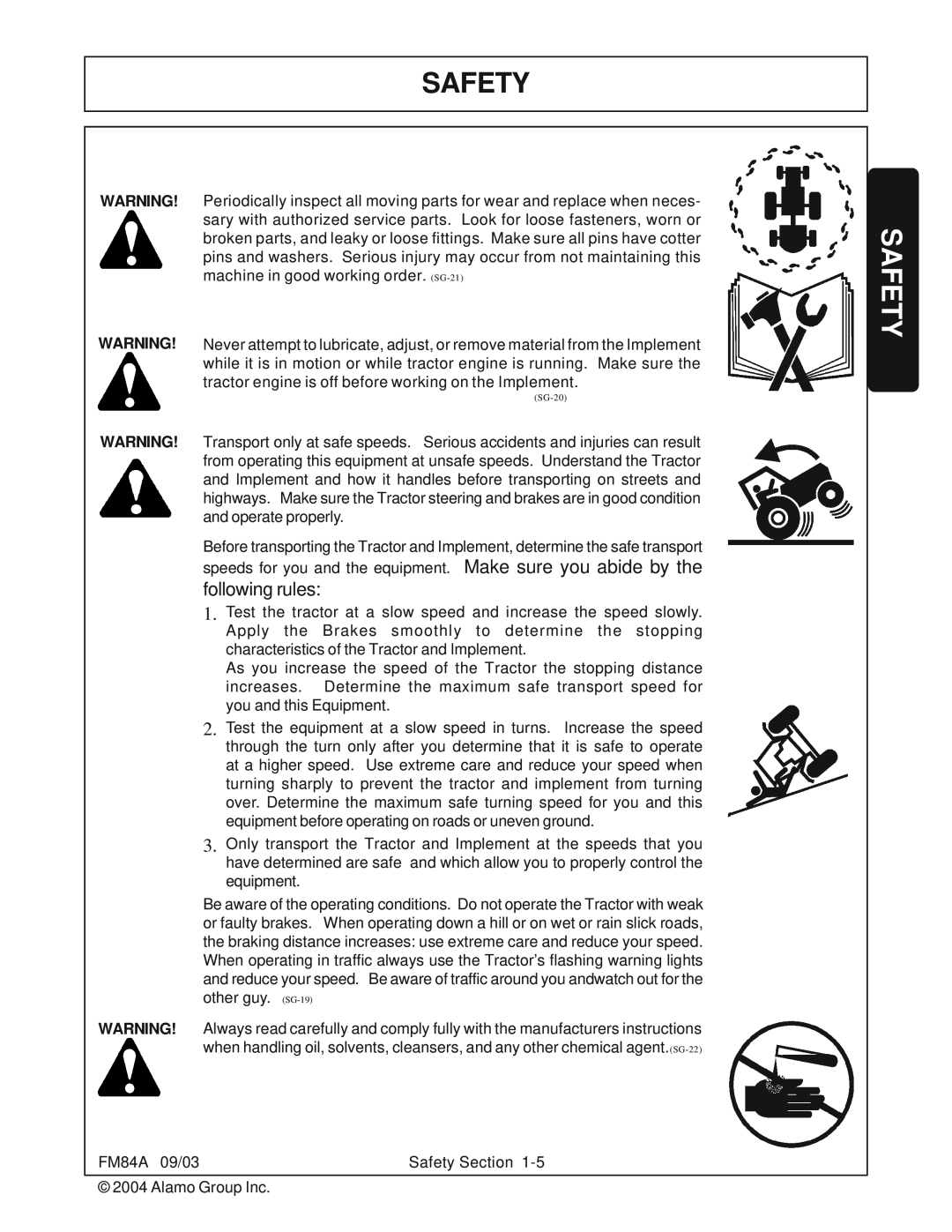 Servis-Rhino FM84A manual Safety, following rules 