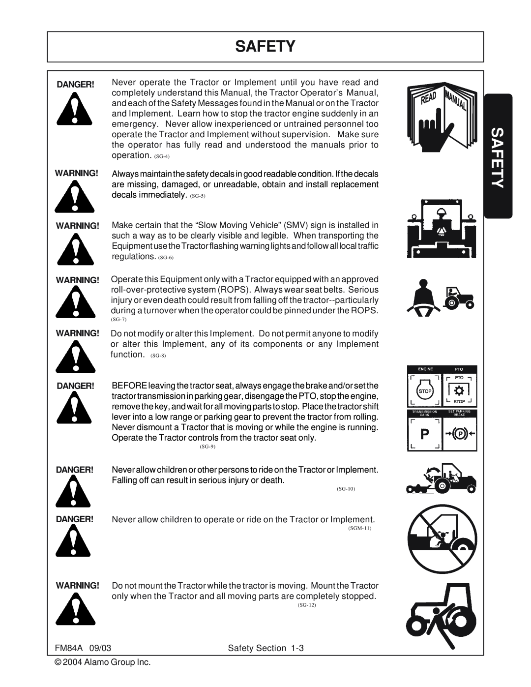 Servis-Rhino FM84A manual Safety 