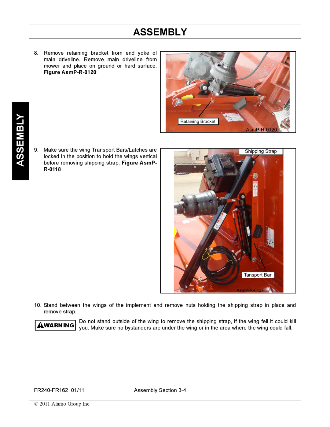 Servis-Rhino FR240, FR162 manual Figure AsmP-R-0120, 0118 