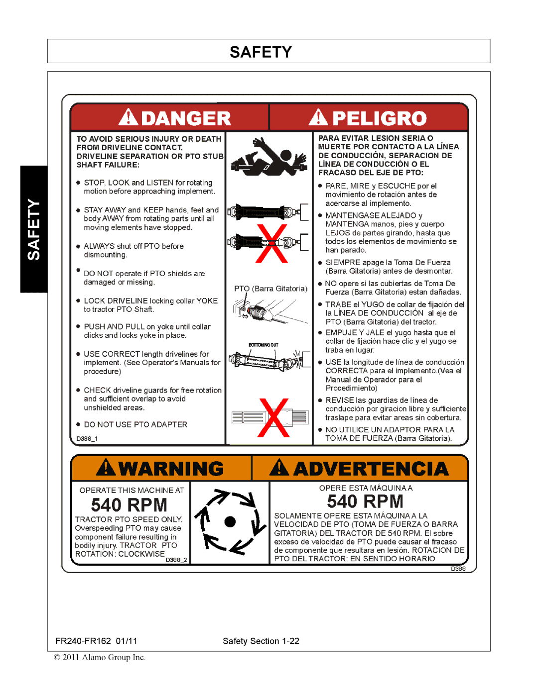 Servis-Rhino FR240, FR162 manual Safety 