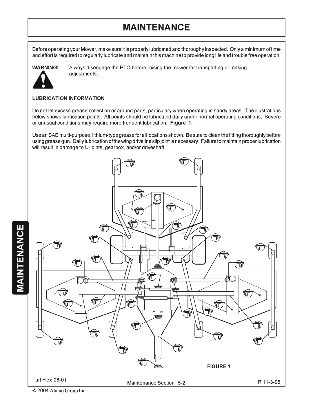 Servis-Rhino P/N 00763618C manual Maintenance, Lubrication Information 