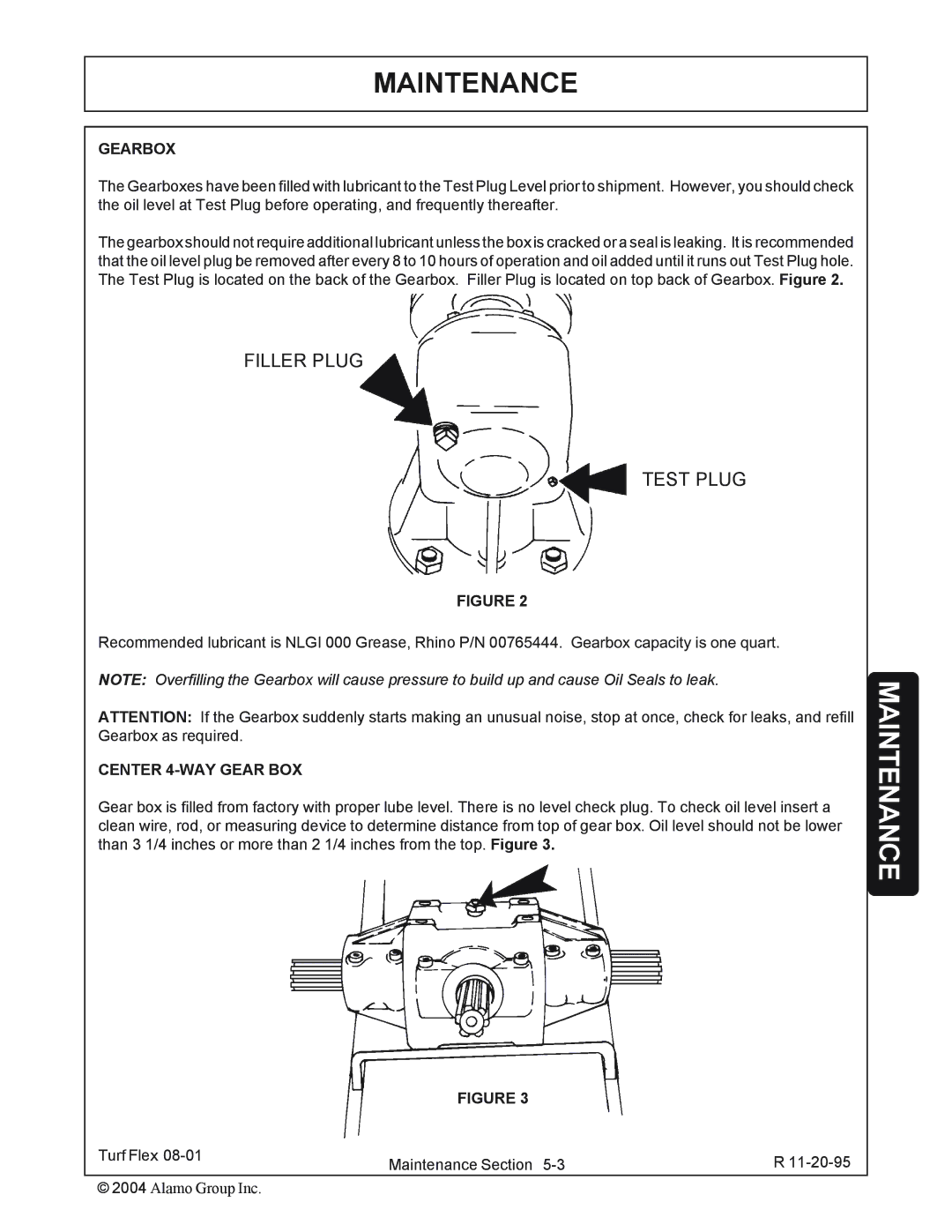 Servis-Rhino P/N 00763618C manual Gearbox, Center 4-WAY Gear BOX 