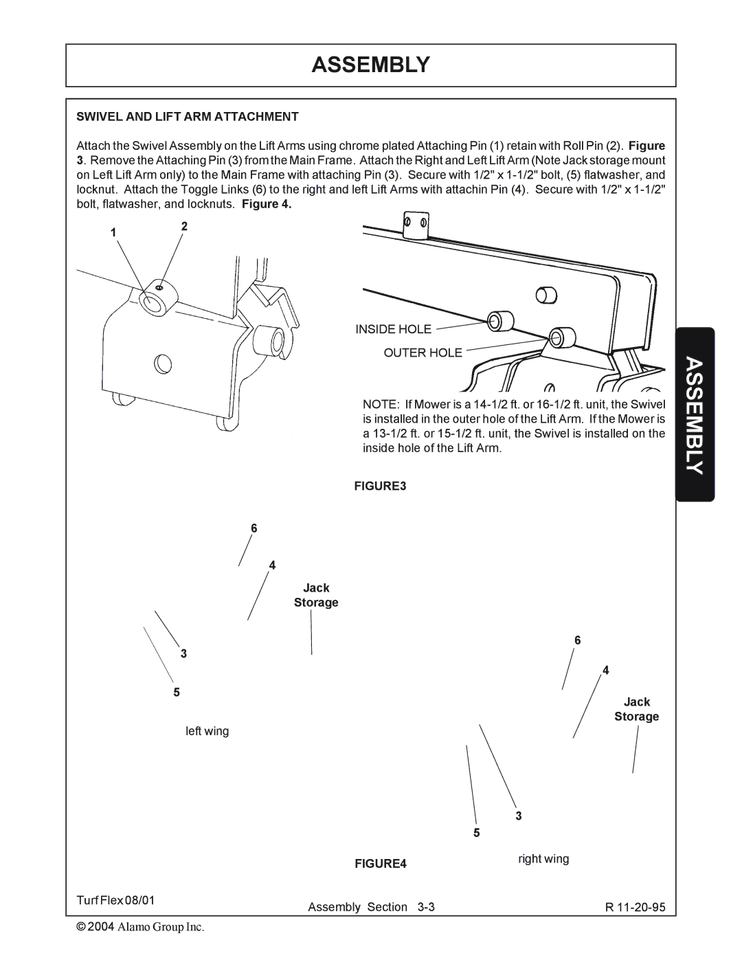 Servis-Rhino P/N 00763618C manual Swivel and Lift ARM Attachment 