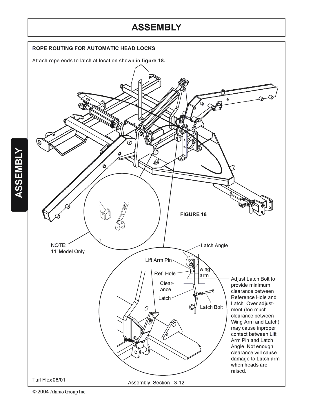 Servis-Rhino P/N 00763618C manual Rope Routing for Automatic Head Locks 