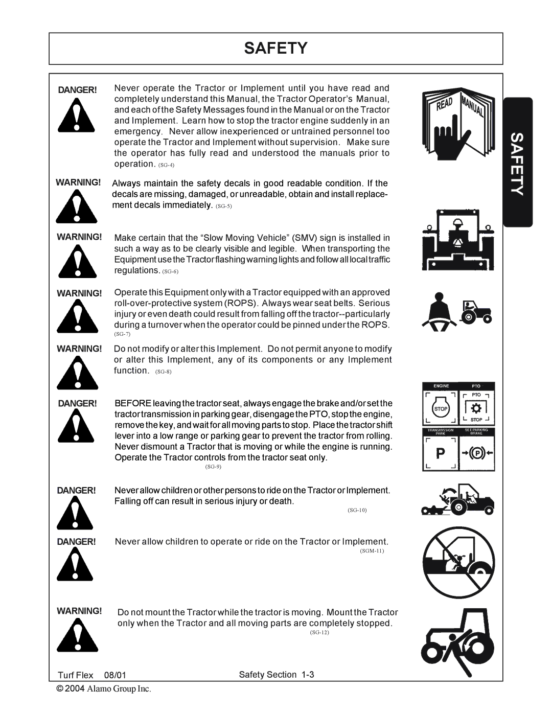 Servis-Rhino P/N 00763618C manual Safety 