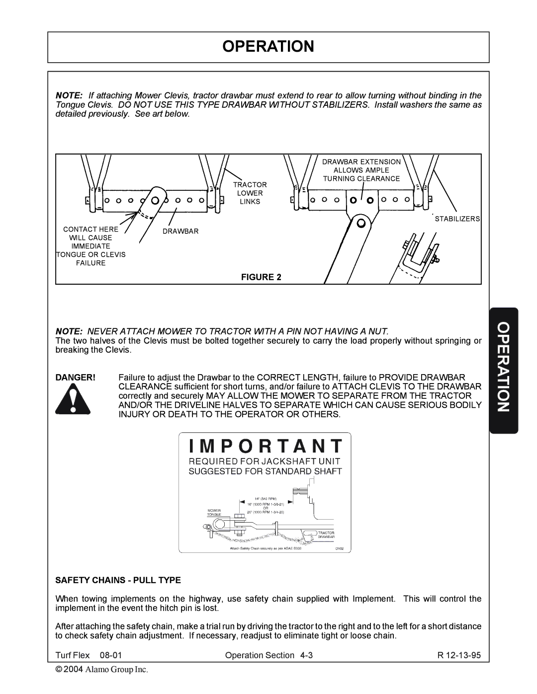 Servis-Rhino P/N 00763618C manual Safety Chains Pull Type 