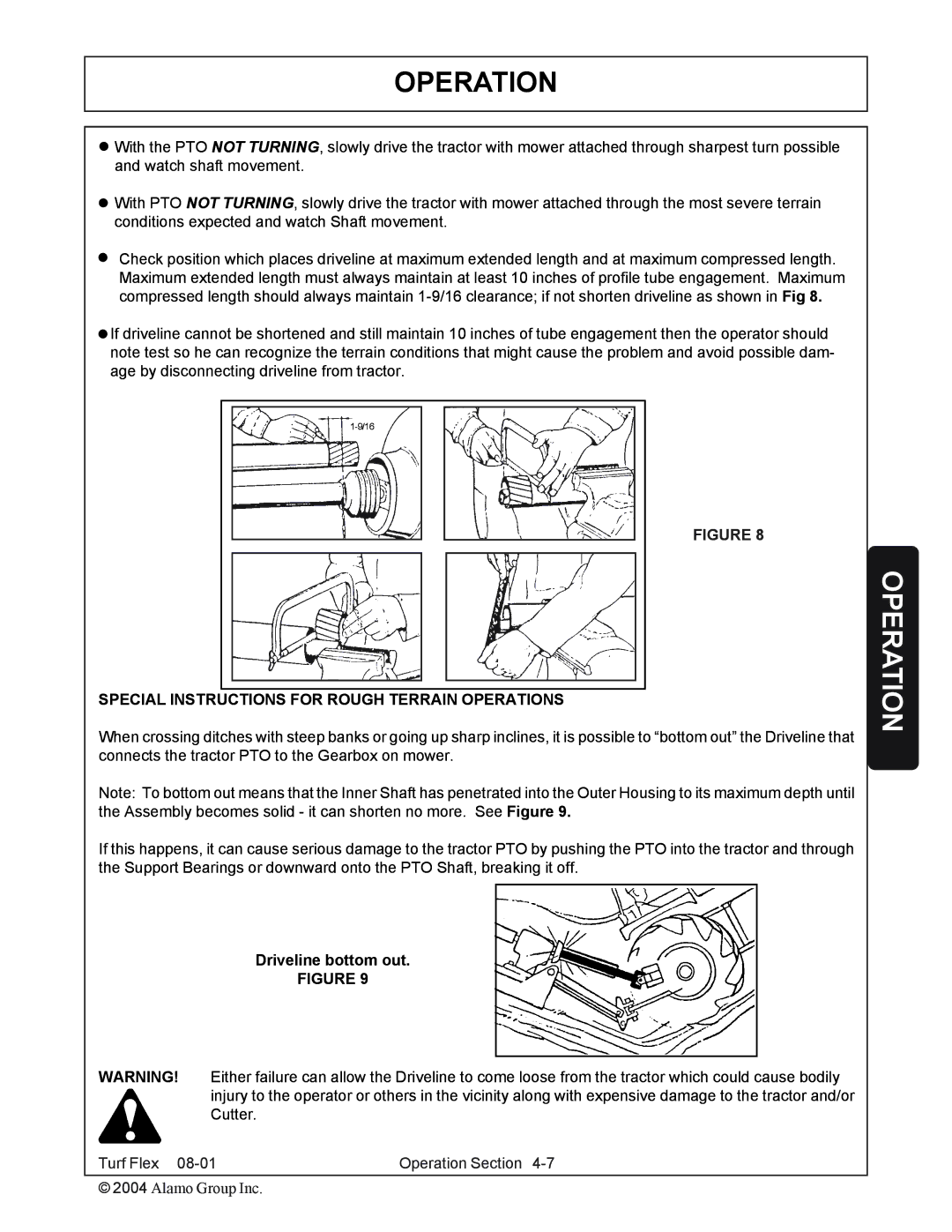 Servis-Rhino P/N 00763618C manual Special Instructions for Rough Terrain Operations 