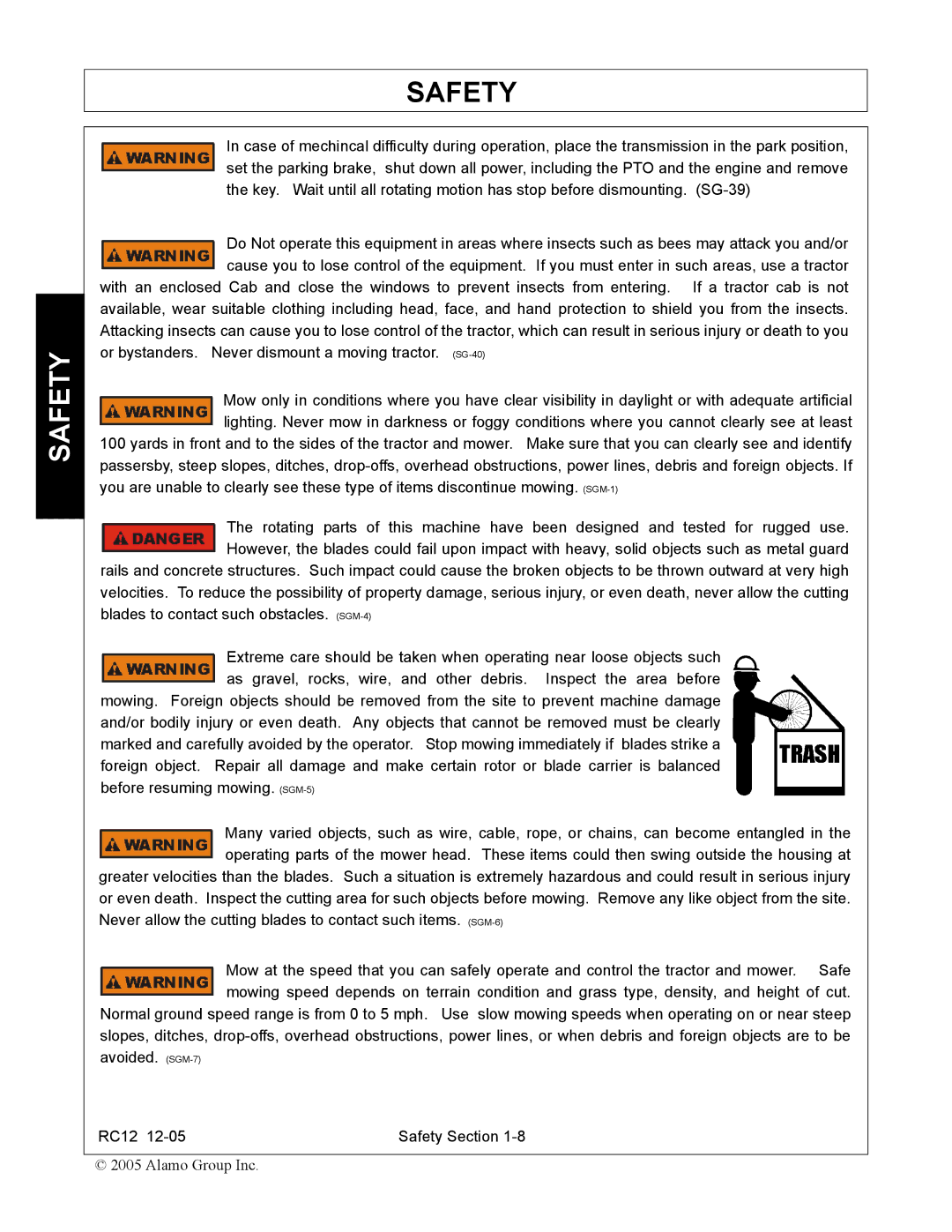 Servis-Rhino RC-12 manual Safety 