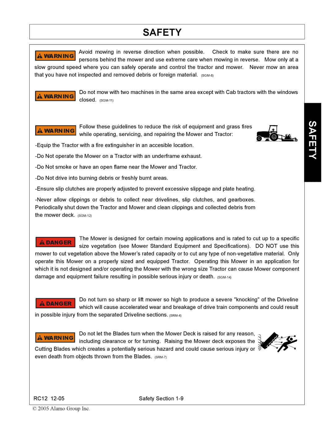 Servis-Rhino RC-12 manual RC12 Safety Section 