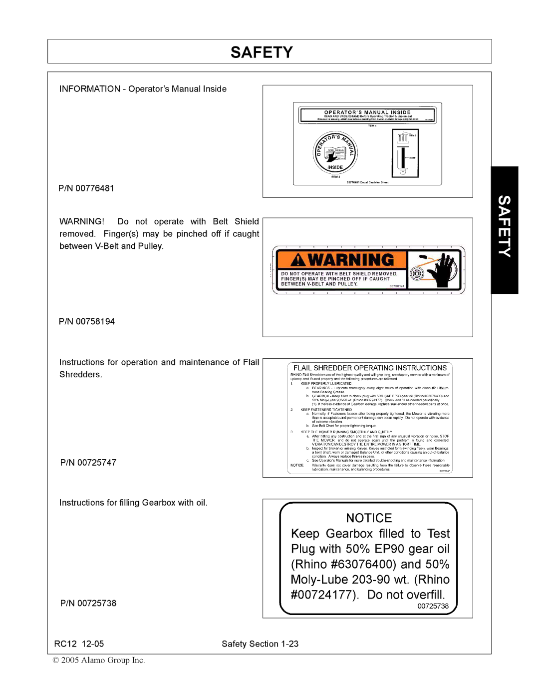 Servis-Rhino RC-12 manual Safety 