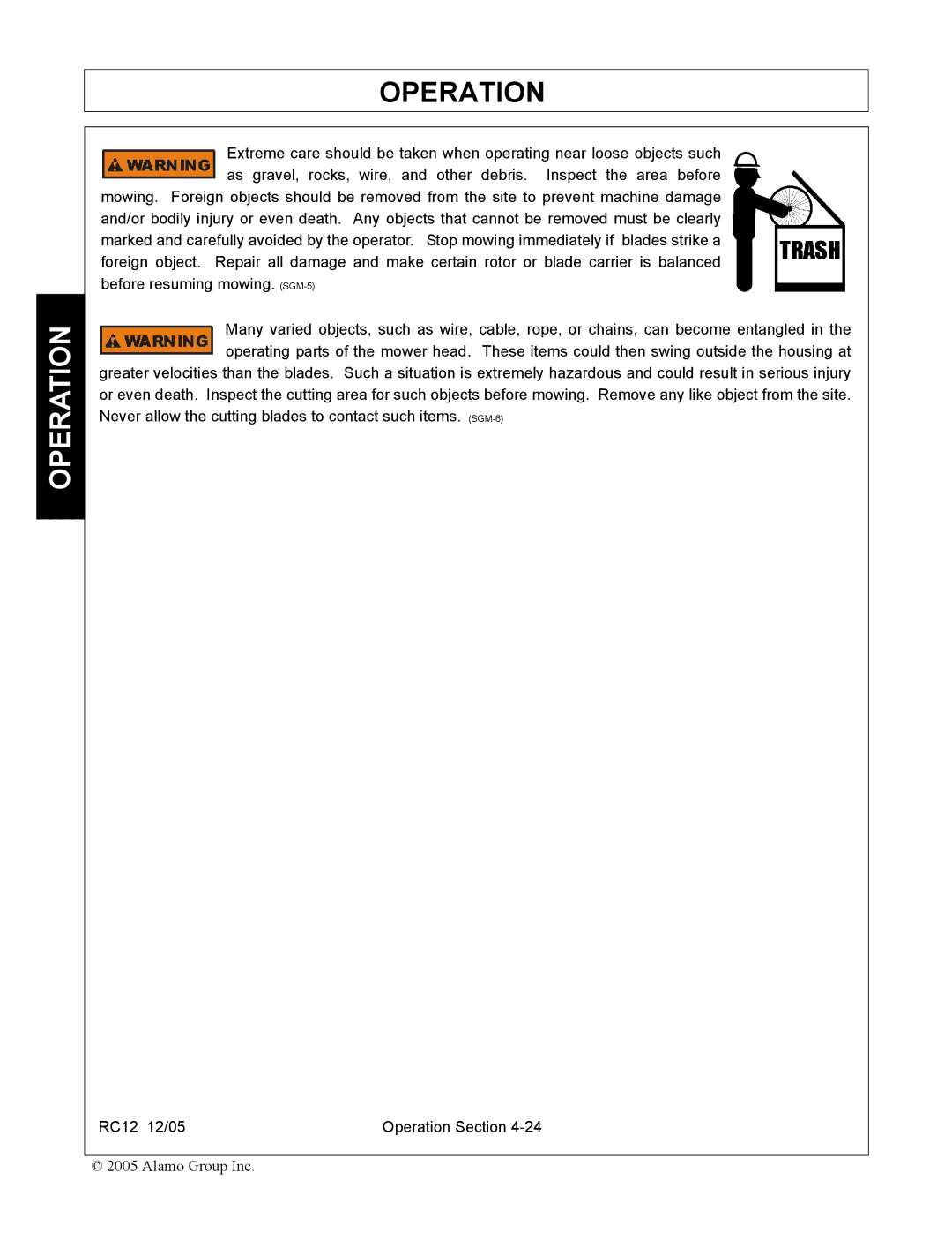 Servis-Rhino RC-12 manual Operation 