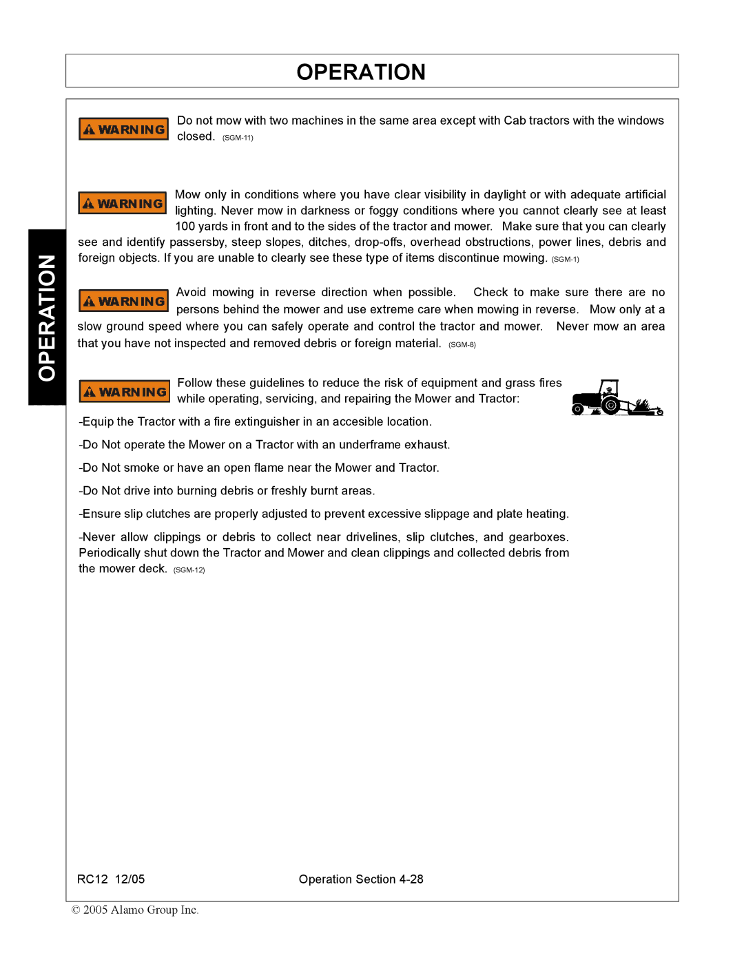 Servis-Rhino RC-12 manual Operation 