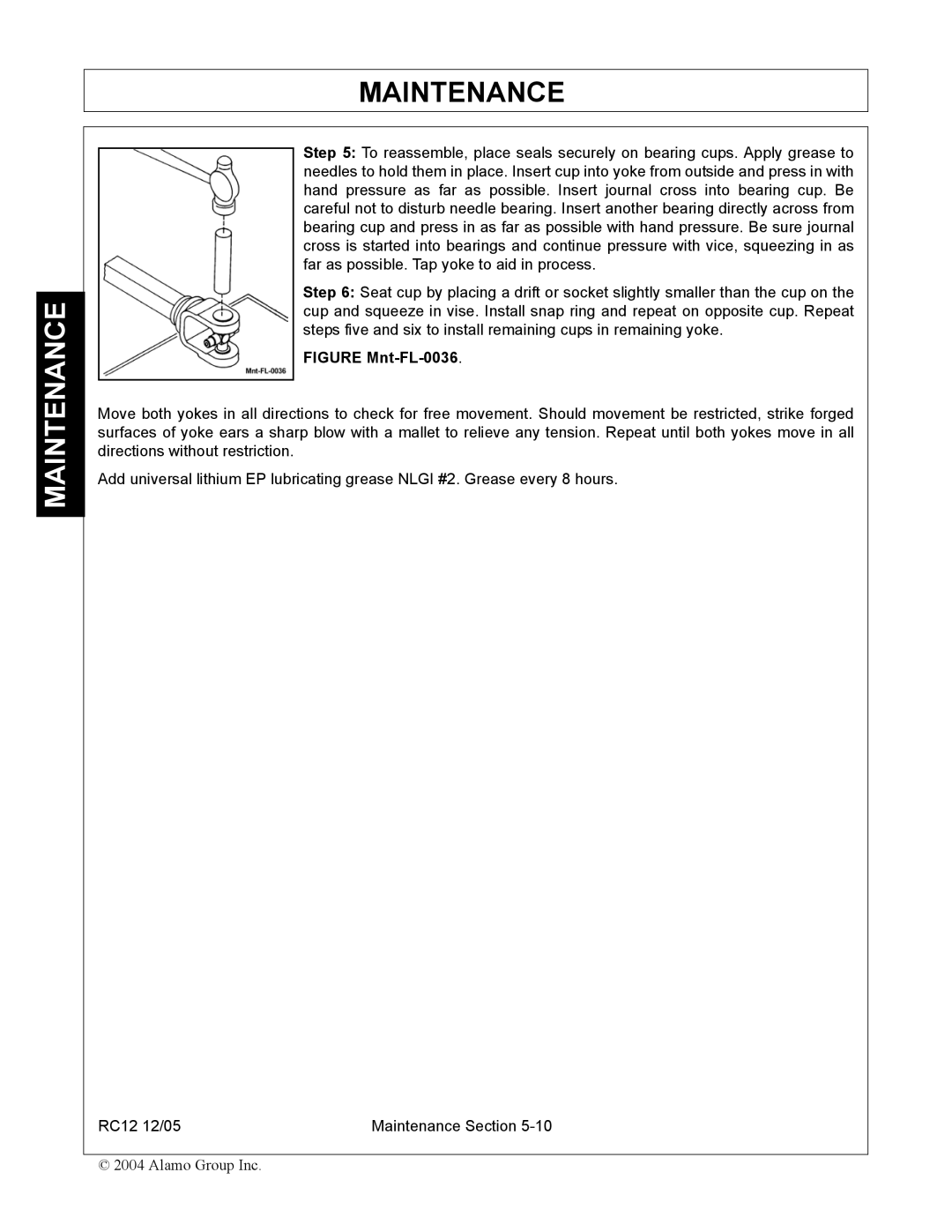 Servis-Rhino RC-12 manual Figure Mnt-FL-0036 